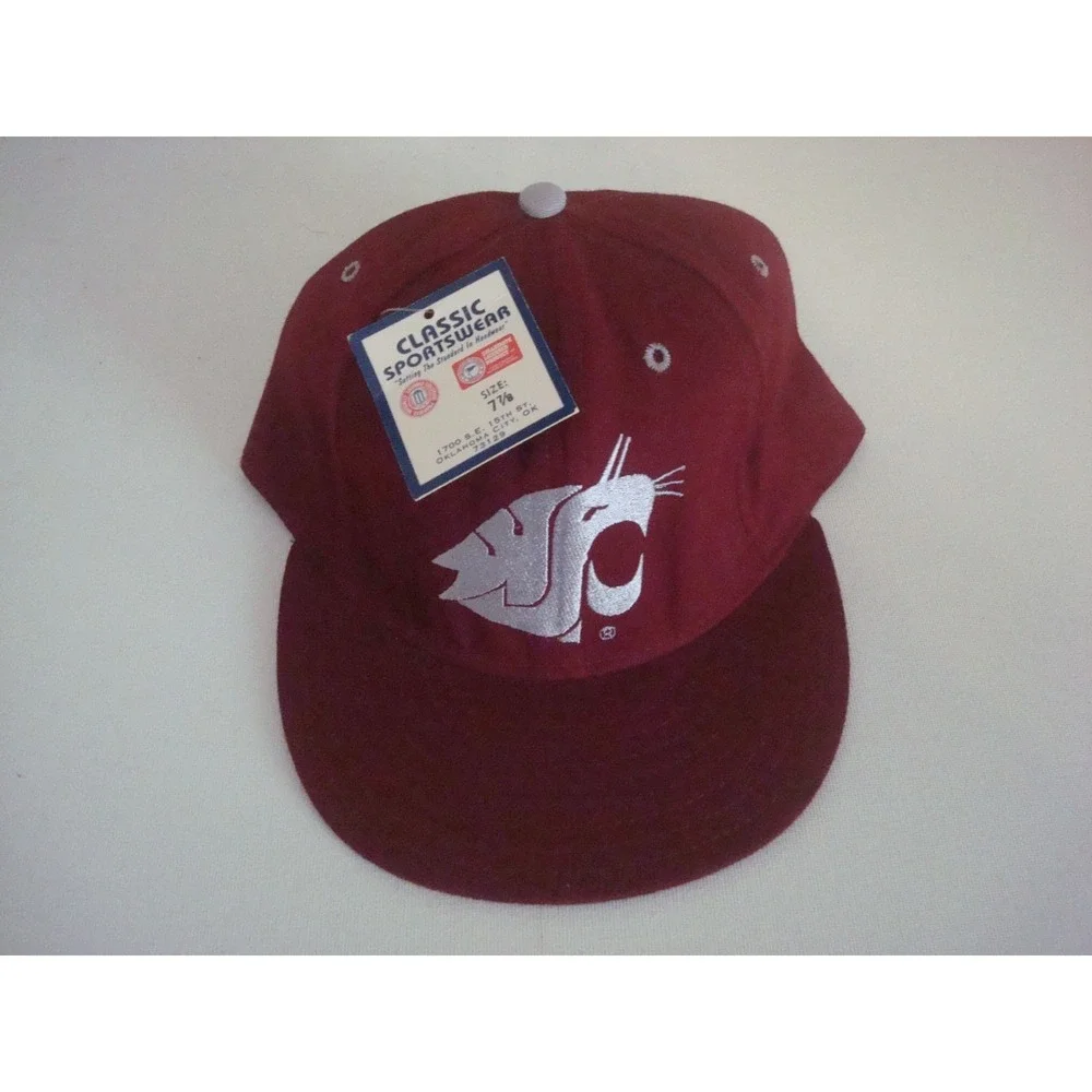 WASHINGTON STATE COUGARS 7 7/8 80S  ‎ NEW HAT CAP DEADSTOCK  VINTAGE T8